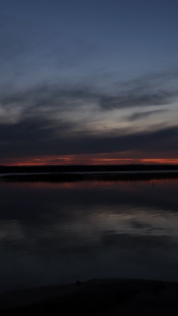 360x640 Wallpaper lake, water, clouds, sunset, sky, reflection, dark