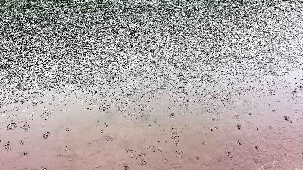 Wallpaper lake, water, drops, rain