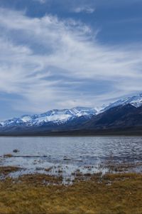 Preview wallpaper lake, water, mountains, clouds, sky, landscape
