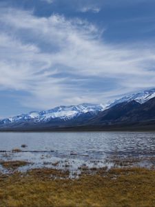 Preview wallpaper lake, water, mountains, clouds, sky, landscape