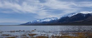 Preview wallpaper lake, water, mountains, clouds, sky, landscape