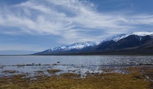 Preview wallpaper lake, water, mountains, clouds, sky, landscape