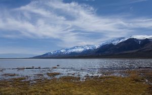 Preview wallpaper lake, water, mountains, clouds, sky, landscape
