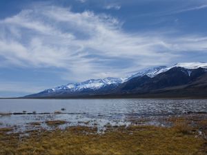 Preview wallpaper lake, water, mountains, clouds, sky, landscape