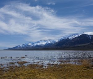 Preview wallpaper lake, water, mountains, clouds, sky, landscape