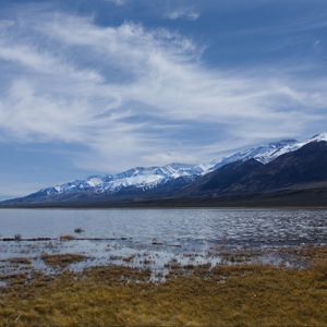 Preview wallpaper lake, water, mountains, clouds, sky, landscape