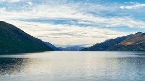 Preview wallpaper lake, water, mountains sky, landscape, new zealand