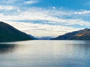 Preview wallpaper lake, water, mountains sky, landscape, new zealand