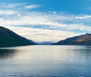 Preview wallpaper lake, water, mountains sky, landscape, new zealand