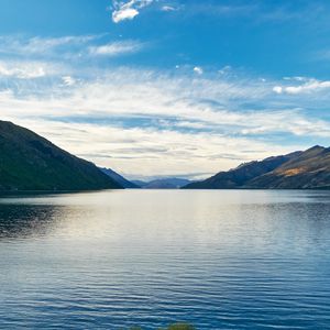 Preview wallpaper lake, water, mountains sky, landscape, new zealand
