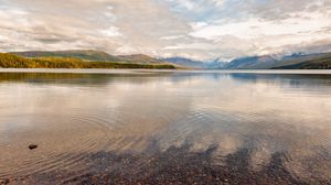 Preview wallpaper lake, water, ripples, valley, landscape