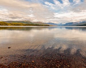 Preview wallpaper lake, water, ripples, valley, landscape