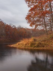 Preview wallpaper lake, water, trees, autumn, landscape