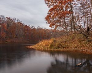 Preview wallpaper lake, water, trees, autumn, landscape