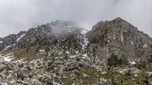 Preview wallpaper lake, winter, snow, mountains, rocks, nature