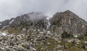 Preview wallpaper lake, winter, snow, mountains, rocks, nature