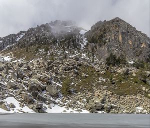 Preview wallpaper lake, winter, snow, mountains, rocks, nature