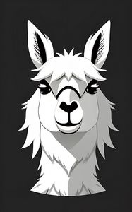 Preview wallpaper lama, head, animal, white, art