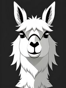 Preview wallpaper lama, head, animal, white, art