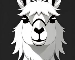 Preview wallpaper lama, head, animal, white, art