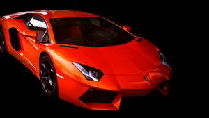 Preview wallpaper lamborghini aventador, lamborghini, red, sports car, car