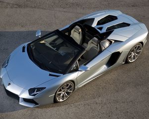 Preview wallpaper lamborghini aventador, lp700-4, gray, top view