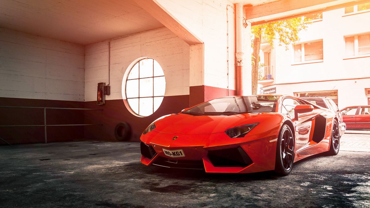 Wallpaper lamborghini, aventador, lp 700-4, red