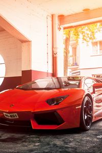 Preview wallpaper lamborghini, aventador, lp 700-4, red