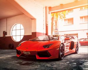 Preview wallpaper lamborghini, aventador, lp 700-4, red