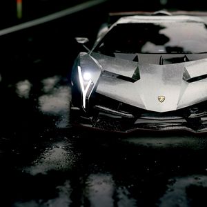 Preview wallpaper lamborghini aventador roadster, lamborghini, sports car, front view, race, black