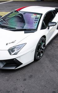 Preview wallpaper lamborghini aventador, white, sports car