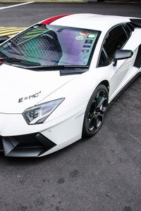 Preview wallpaper lamborghini aventador, white, sports car