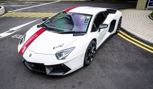 Preview wallpaper lamborghini aventador, white, sports car