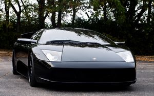 Preview wallpaper lamborghini, black, auto