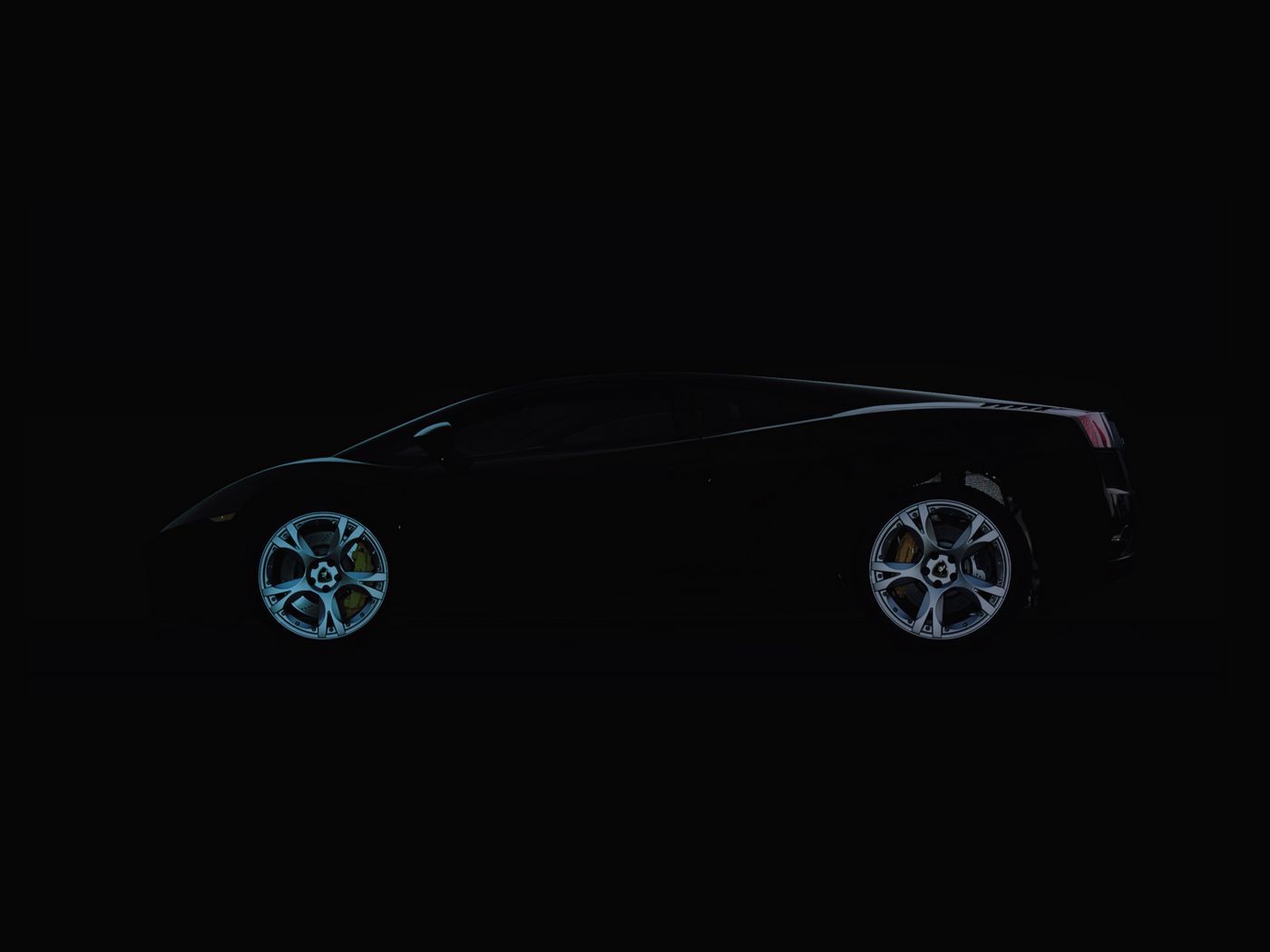 1400x1050 Wallpaper lamborghini, black, minimalism, side view