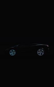 Preview wallpaper lamborghini, black, minimalism, side view