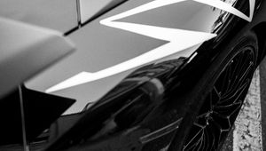 Preview wallpaper lamborghini, bw, black, car