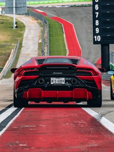 Preview wallpaper lamborghini, car, red, race, track