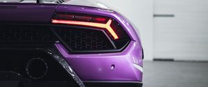 Preview wallpaper lamborghini, car, sports car, supercar, purple, rear view