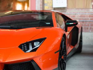 Preview wallpaper lamborghini, car, sports car, orange