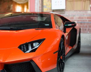 Preview wallpaper lamborghini, car, sports car, orange