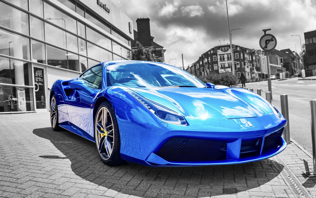 1280x800 Wallpaper lamborghini, car, sportscar, blue