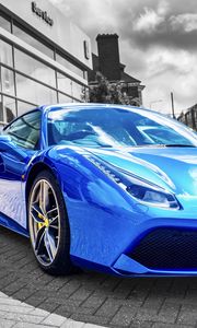 Preview wallpaper lamborghini, car, sportscar, blue