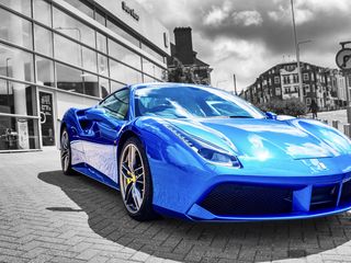 320x240 Wallpaper lamborghini, car, sportscar, blue