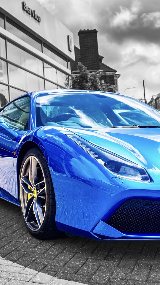 540x960 Wallpaper lamborghini, car, sportscar, blue