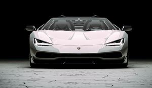 Preview wallpaper lamborghini centenario, lamborghini, car, sportscar, white, front view