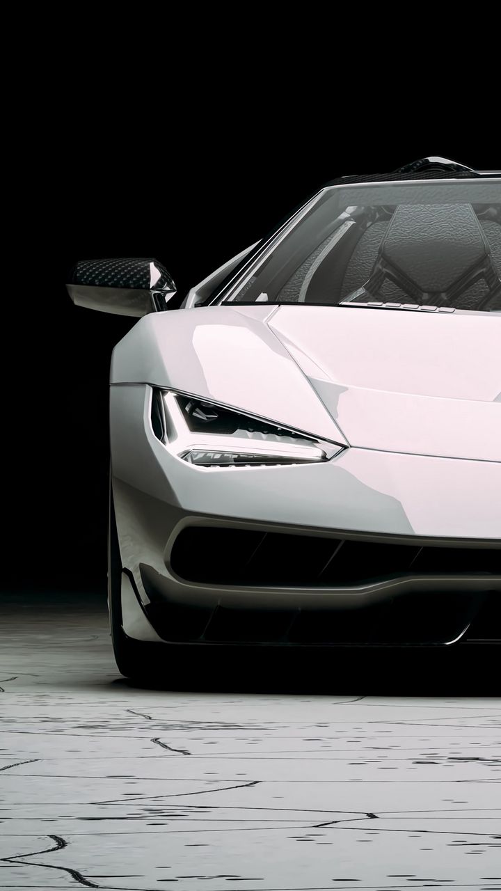 720x1280 Wallpaper lamborghini centenario, lamborghini, car, sportscar, white, front view