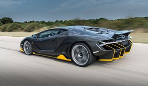 Preview wallpaper lamborghini, centenario, side view, speed