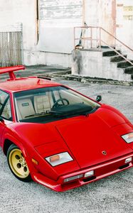 Preview wallpaper lamborghini, countach, lp5000 s, red, side view