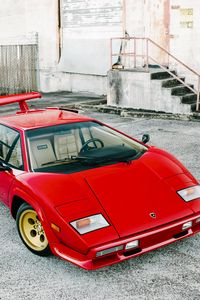 Preview wallpaper lamborghini, countach, lp5000 s, red, side view